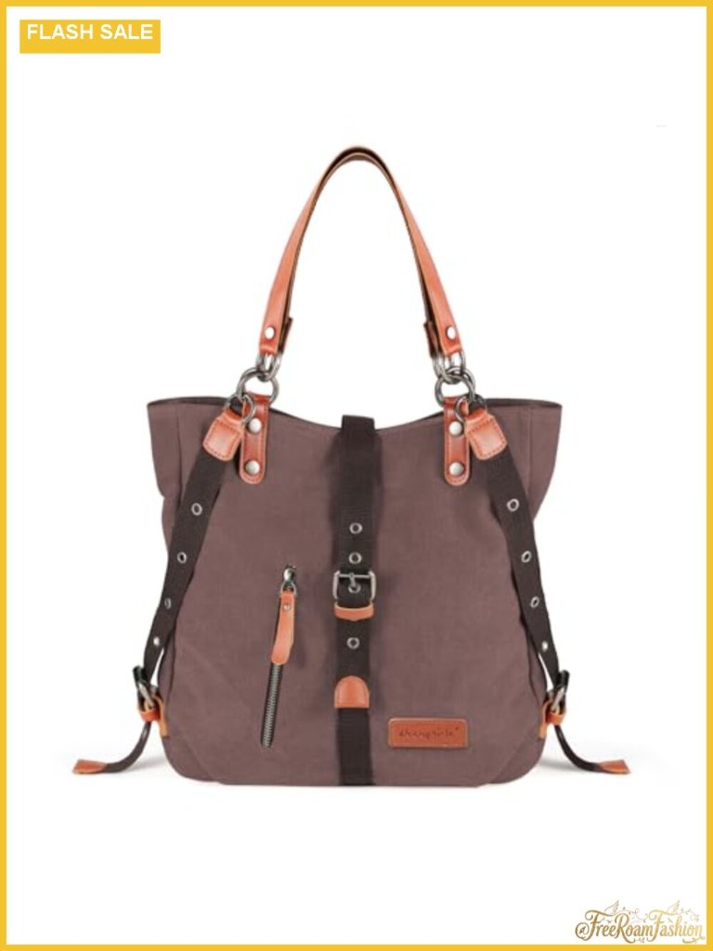 Canvas Tote Handbag Convertible Backpack Shoulder Purse Women 14" Laptop